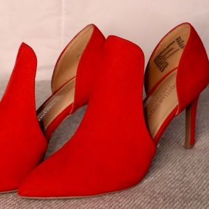 Christian Siriano Red cutout bootie with heels